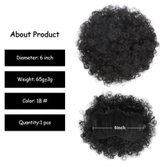 Yinmei Baibian 6-inch afro puff ponytail showing natural texture and volume