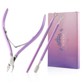 YINYIN Cuticle Trimmer 3-in-1 purple with ergonomic grip for precise cuticle care.