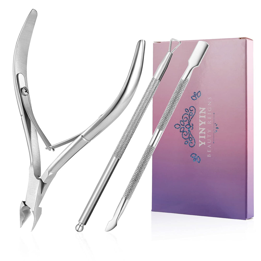YINYIN cuticle trimmer 3in1: durable stainless steel for precise cuticle removal