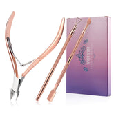 YINYIN rose gold cuticle trimmer for precise cuticle removal.