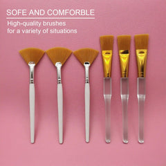 Yiqianhome brochas abanico doradas para detalles y difuminar zonas sensibles.