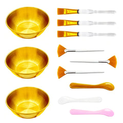 Yiqianhome cuenco facial dorado para mezclar fórmulas y aplicar mascarillas con precisión.