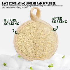 YIQINGJIE loofah pad back view with terry backing for smooth makeup removal
