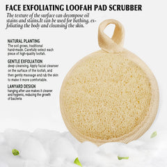 YIQINGJIE loofah pad texture closeup showing natural exfoliation effects