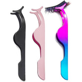 YiQiYi curved-tip eyelash tweezers in black for precise lash placement