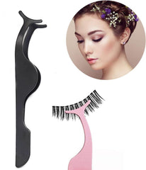 YiQiYi curved-tip tweezers in champagne purple for easy lash cluster handling