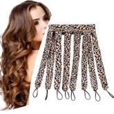 YiQiYi no heat hair curler headband in leopard, gentle on hair while creating natural waves.