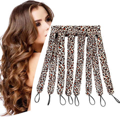 YiQiYi no heat hair curler headband in leopard, gentle on hair while creating natural waves.