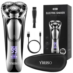 YIRISO electric razor with 4D floating head for precise contour shaving.
