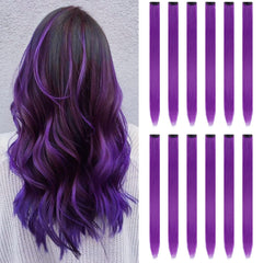 YISIKUNNUO purple 22inch clip-in extensions for dramatic color and length