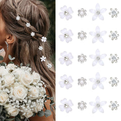 YISSION mini rhinestone hair pins with flower designs for bridal sparkle and versatile styling