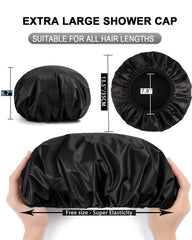 YIZIJIZI terry lined shower cap, aqua pattern, absorbs moisture.