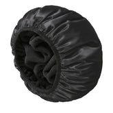 YIZIJIZI terry lined shower cap, navy pattern, protects hair during showering.