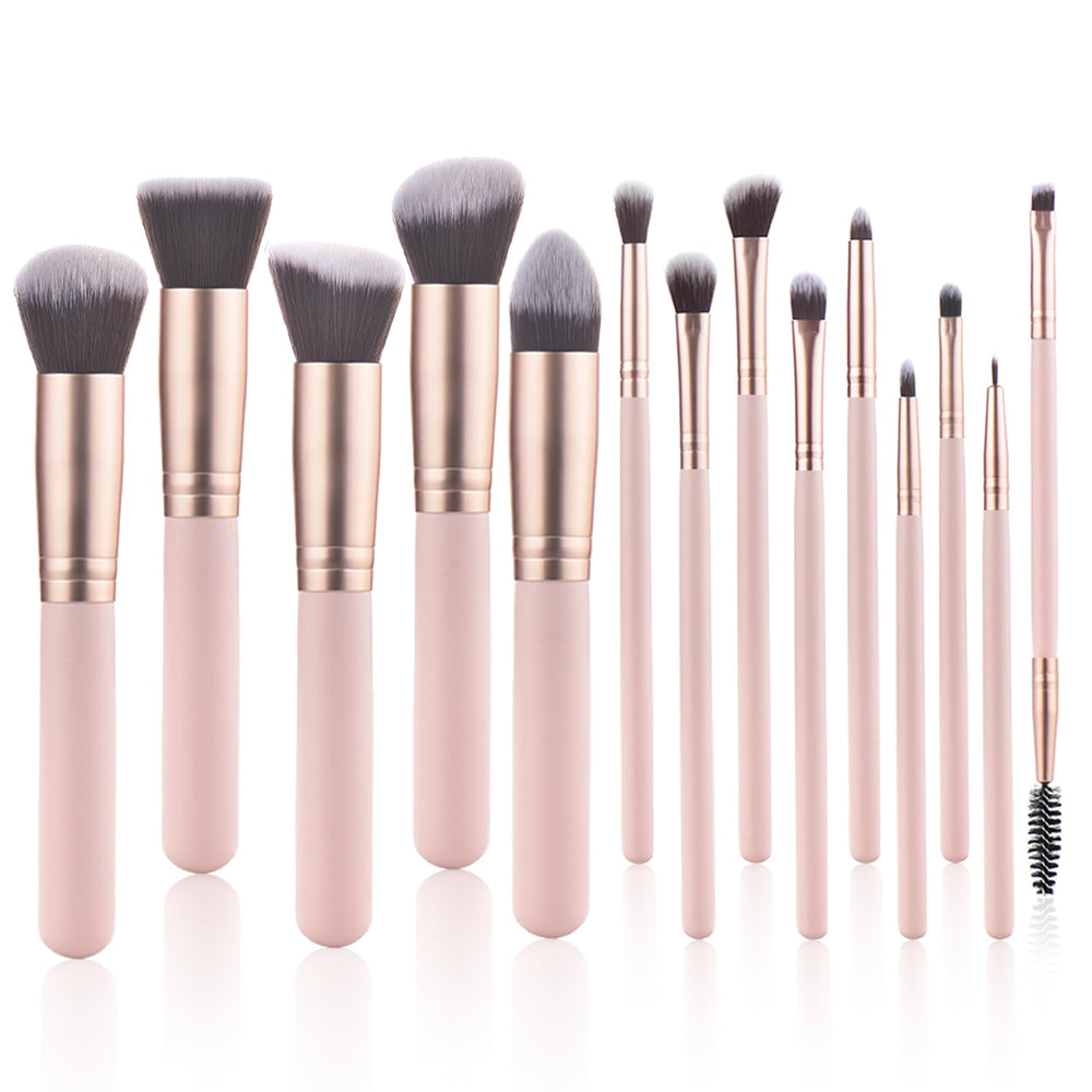 YJ-Anyue pink makeup brush set foundation brush for smooth, even coverage