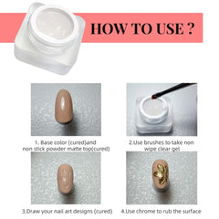 YJMyujimi chrome powder application steps showing even coverage