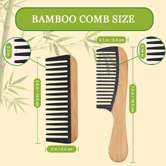 YLMUSU bamboo detangling comb designed for thick hair with gentle glide.