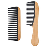 YLMUSU bamboo wide-tooth comb set for easy detangling and reduced static.
