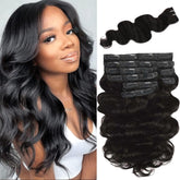 YLNVD body wave clip-in 14inch pack front view adds instant length and volume
