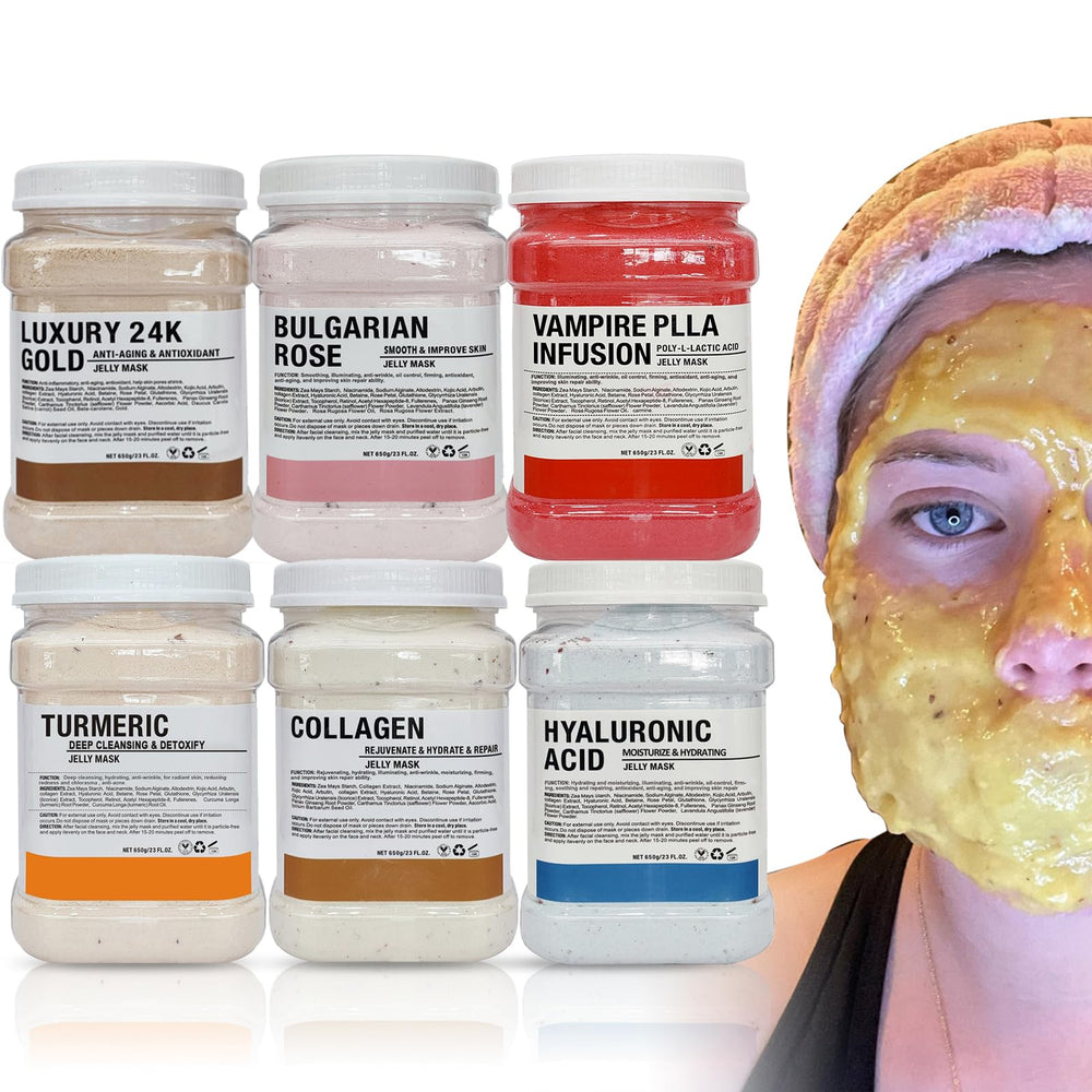 YMEYFAN jelly mask bulk pack with six jars, ideal for spa salons.