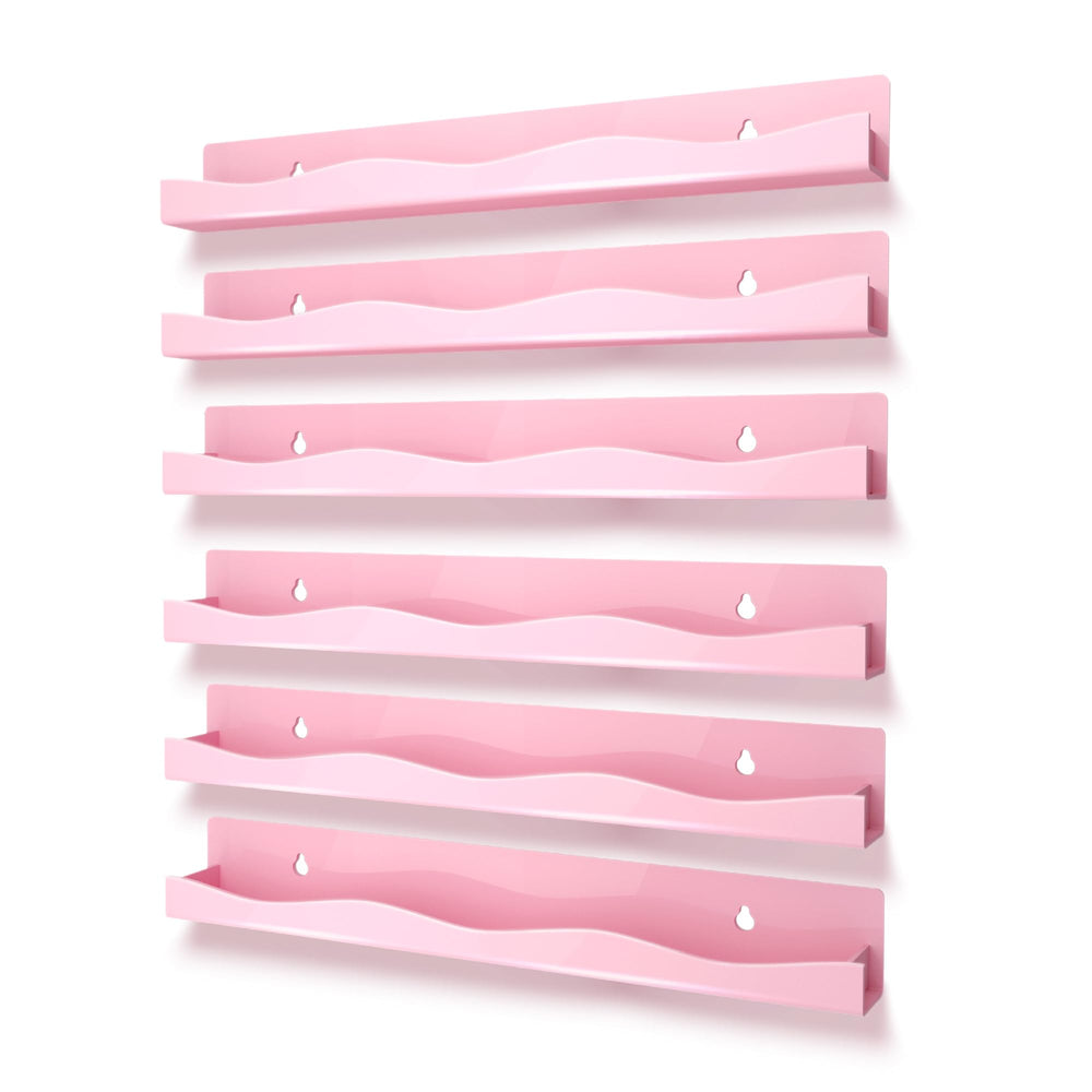 YMVV 6-pack wall-mounted shelf holds 66–90 bottles, keeps polish organized and accessible.