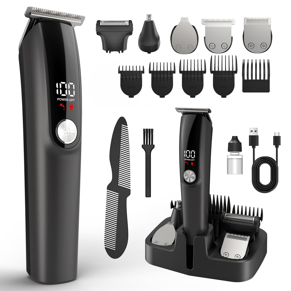 Ynasen Beard Trimmer front view with ergonomic grip for comfortable trimming.