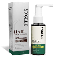 YNGLLC minoxidil bottle closeup highlights a 5% formula for targeted hair growth.