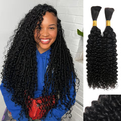 YNiSew boho curly braiding bundles 50g show natural texture for chic updos.