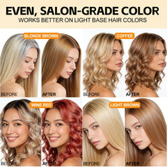 Yocisku application on dry hair shows quick color results