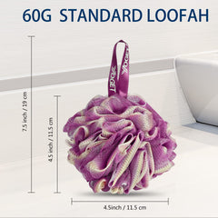 YOGET bath loofah sponge 60g emphasizes compact size for easy grip and quick lather.
