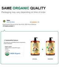 Yoken aceite de coco fraccionado, textura ligera y absorbente para uso diario.
