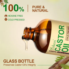 Yoken Aceite de Ricino para cejas favorece peinado y nutrición.