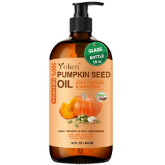 Yoken Aceite de Semilla de Calabaza para cabello suave y brillo natural.