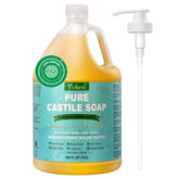 Yoken Castile Soap Liquid unscented bottle highlights gentle, versatile cleansing for skin and surfaces.