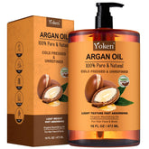 Yoken Pure Argan Oil bottle for rich hair and skin nourishment.