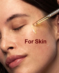 Applying Yoken Rosehip Oil to the skin for a smooth, nourished feel.