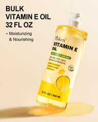 Close-up of Yoken Vitamin E Oil label showing a fragrance-free formula.