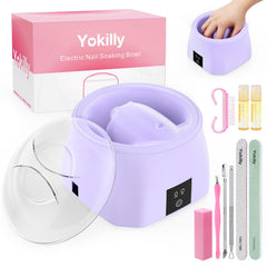 Yokilly heated nail soaking bowl in purple for quick at-home removal.