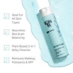 YON-KA cleansing milk texture close-up shows creamy formula