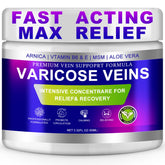 Yongsenina crema para varices, frasco, mejora circulación y alivio a piernas cansadas.