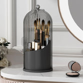 YOOLENS makeup brush holder with lid keeps brushes dust-free and neatly organized.