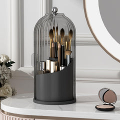 YOOLENS makeup brush holder with lid keeps brushes dust-free and neatly organized.