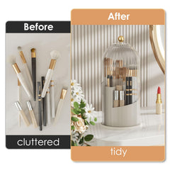 YOOLENS three-section design keeps short and tall brushes neatly separated