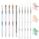 YOOVR nail art brush set with dual-ended heads for precise lines and details.