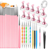 YOOVR Nail Art Tools Set: brush variety for precise linework in home manicures.