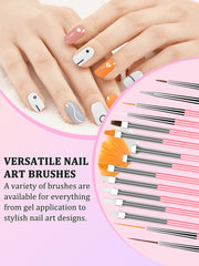 YOOVR nail brush set with 15 brushes for base, blend, and detail work.