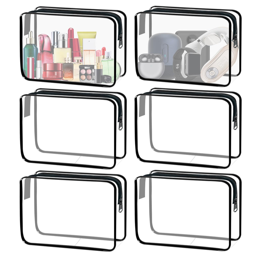 YOQIVEXU six-pack clear cosmetic bags for organized travel storage