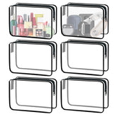 YOQIVEXU six-pack clear cosmetic bags for organized travel storage