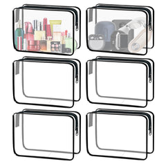 YOQIVEXU six-pack clear cosmetic bags for organized travel storage