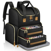 YOREPEK extra-large nail polish organizer backpack keeps 96-100 bottles neatly stored on the go.
