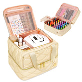 YOREPEK nail polish organizer showing 42 bottle slots keeping bottles upright and protected